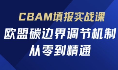 CBAM填报实战课，欧盟碳边界调节机制，从零到精通-青云资源站