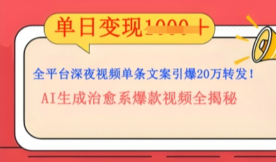 全平台深夜文案新风口：DeepSeek生成百万播放量金句，治愈系内容涨粉速度快4倍-青云资源站