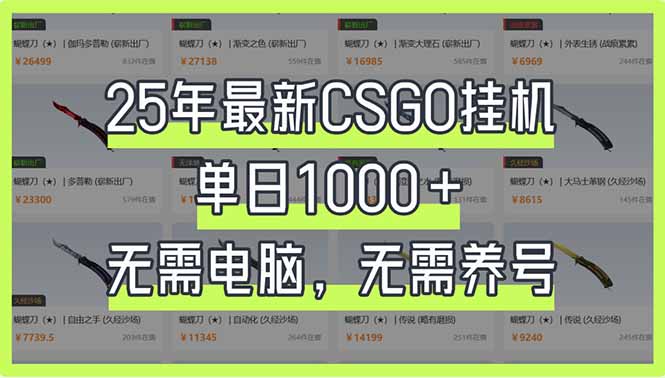 （14178期）25年最新CSGO挂机系统，单日1000+，无需电脑，无需养号，0基础可上手-青云资源站