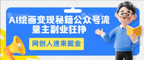 AI绘画变现秘籍：公众号流量主副业狂挣，网创人速来掘金-青云资源站