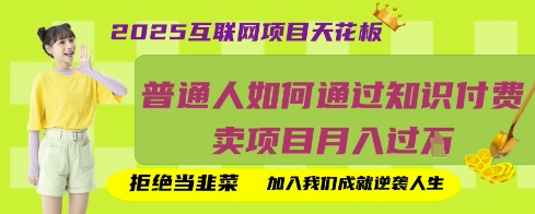 2025互联网项目天花板，普通人如何通过知识付费卖项目月入过W，拒绝当韭菜【揭秘】-青云资源站