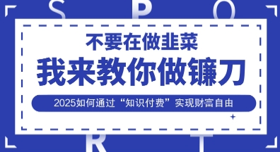 韭菜生涯终结者，我来教你做镰刀，2025如何通过“知识付费”实现财F自由【揭秘】-青云资源站