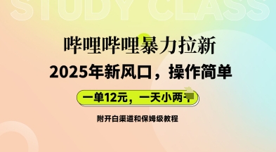 哔哩哔哩暴力拉新：2025年新风口，一单12元，一天数张(附开白渠道和保姆级教程)-青云资源站